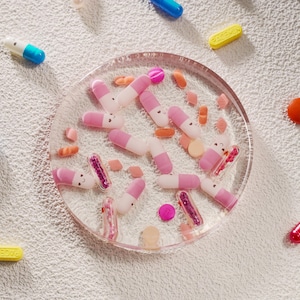 Mother Day Pill Coasters Gift,Clear Chill Pill Coasters, Resin Pill Coaster, Nurse Gifts,Nurse Graduation Gift, Pharmacist Gift,Gift for Mom