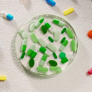 SALE 50% Pill Resin Coasters, Artisan Green Coaster, Nurse Gifts, Gift for Doctors, Graduation Gift, Pharmacy Coaster, Personalised Coaster
