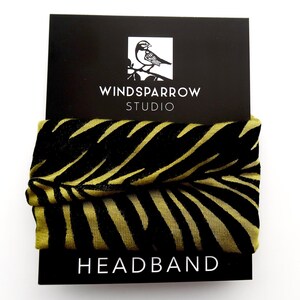 NEW! Palm Leaf Headband (black ink), Chartreuse. Beach Hair Wrap, Resort Wear, Vacation Headband, Tropical Print Headband, Green Headband