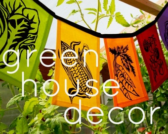 Vegetable Flags - Vegetable Bunting - Garden Flag - Garden Gate Decoration - Farm Art - Kitchen Garden Art - Veggie Banner- Market Flags