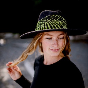 NEW! Palm Leaf Headband (black ink), Chartreuse. Beach Hair Wrap, Resort Wear, Vacation Headband, Tropical Print Headband, Green Headband
