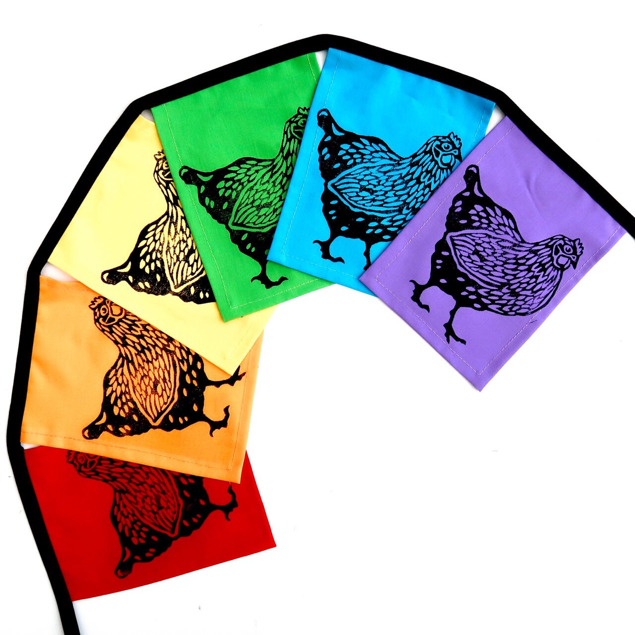 Rainbow Chicken Flags Chicken Banner Garland Chicken Etsy