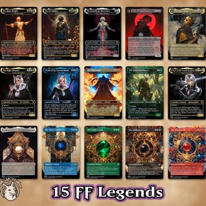FF定番アイテム15選以上｜クラウド、セフ、ティファ、ビビ、ウォータークリスタル、バスターソード、召喚バハムート、ケフカ、ジャンボサボテンダーのファンタジーシリーズプロキシカード