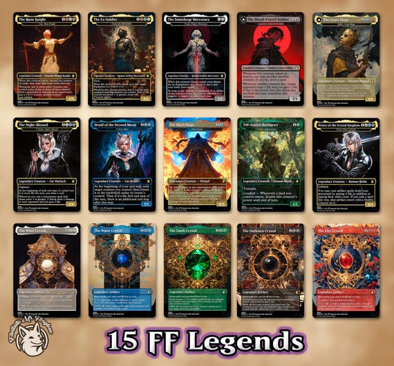 15+ FF Staples | Fantasy Series Proxy Cards with Cloud, Seph, Tifa, Vivi, Crystals, Buster Sword, Summon Bahamut, Kefka (Final -ly!)