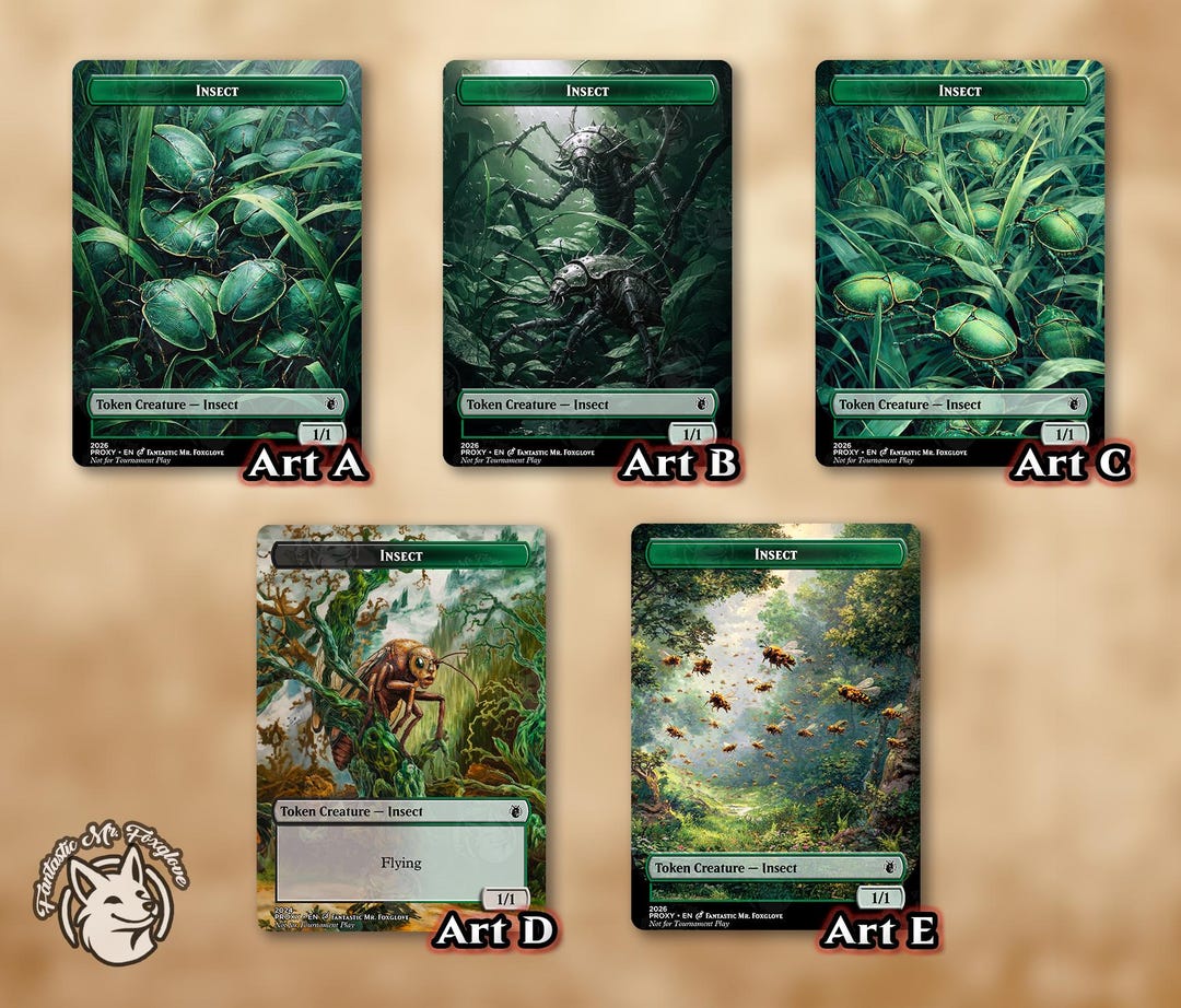 Insect Token | Proxy Card — choose Your Art and Stats! - Etsy