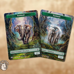 Ficha de elefante / Tarjeta proxy con arte personalizado: ¡elige tu arte!
