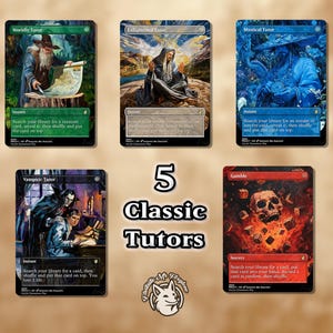 5 tutores clásicos / cartas proxy: tutor vampírico, iluminado, mundano, místico, apuesta — Tutores de espejismo