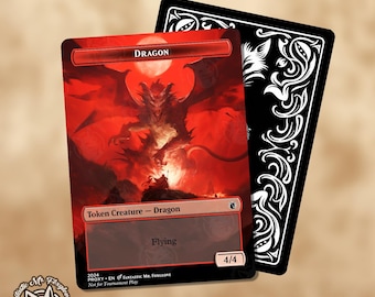 MtG ドラゴン 5/5 とドラゴン 6/6 両面トークン 別イラスト - EDH