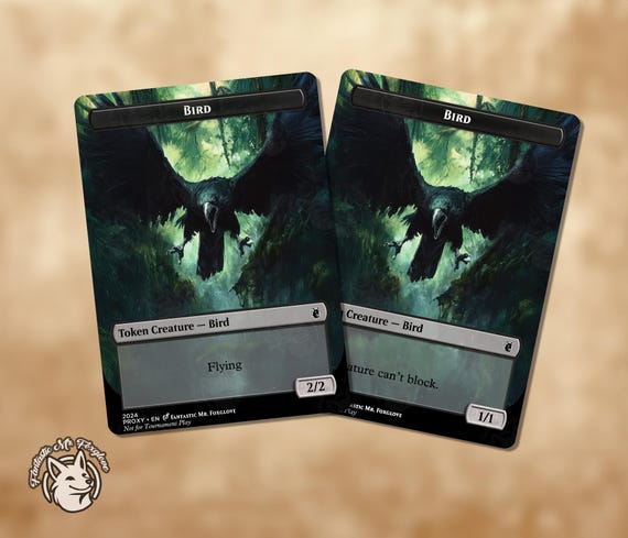 Black Bird Token | Proxy Card Crow for Rendmaw, Creaking Nest or the Raven Man - Etsy Black Bird Token | Proxy Card Crow for Rendmaw, Creaking Nest or the Raven Man - Etsy