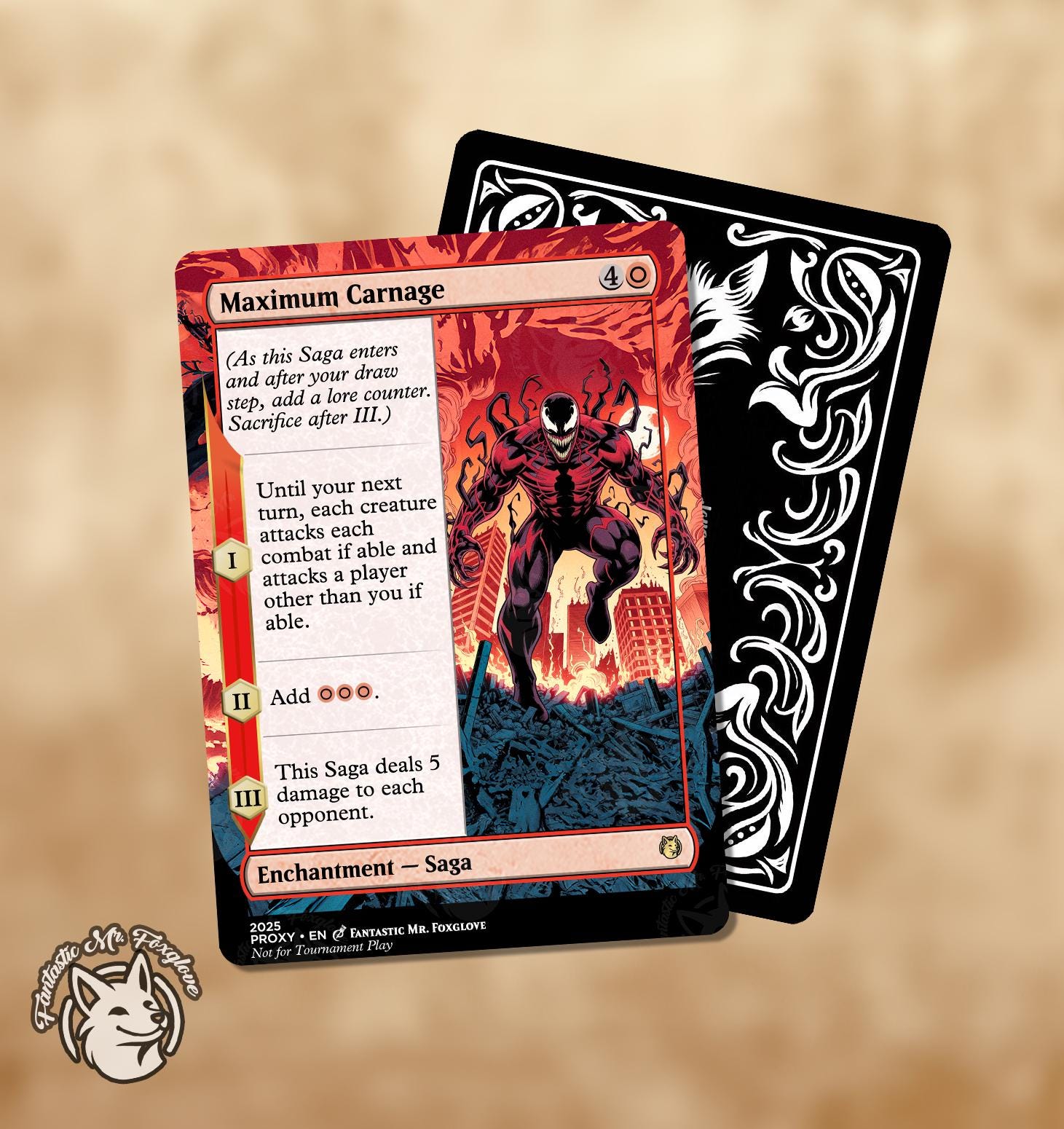 Maximum Carnage and Lavabrink Repels the Magmaloth | Proxy Cards