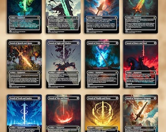 12 Swords of X and Y | Proxy Cards — Sword of Feast and Famine, Fire and Ice, Body and Mind, Light and Shadow, Truth and Justice, etc