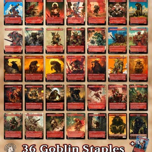 36 Goblin Staples | Proxy Cards — Krenko Mob Boss, Goblin King, Warchief, Muxus, Howlsquad, Rabblemaster, General Kreat, Welder, Dockside