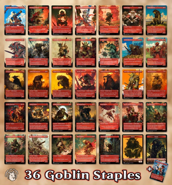 36 Goblin Staples | Proxy Cards — Krenko Mob Boss, Goblin King, Warchief, Muxus, Howlsquad, Rabblemaster, General Kreat, Welder, Dockside