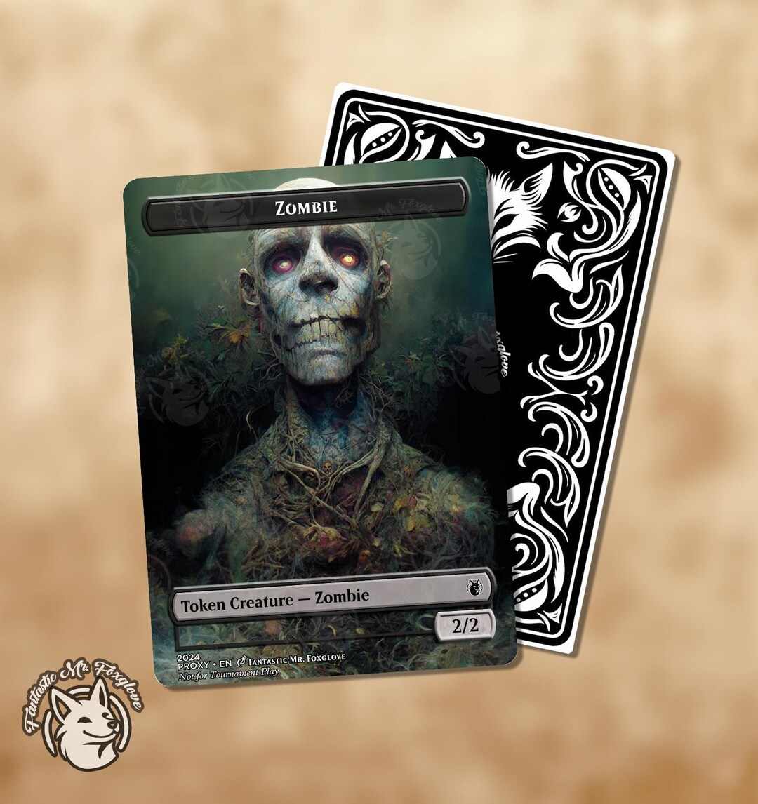 mtg zombie token cards Zombie Token Pack for Magic the Gathering MTG: 4 pack 2/2 Zombie Tokens