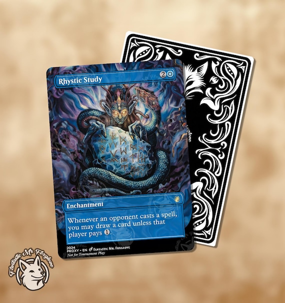 rhystic study mtg card Altered Art main image 0