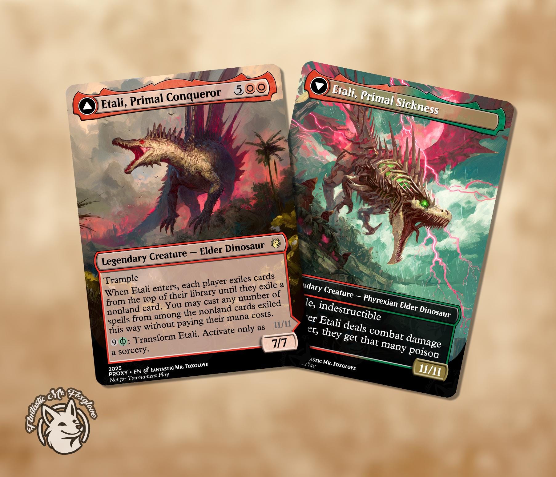 Etali, Primal Conqueror // Primal Sickness | Double-faced Proxy