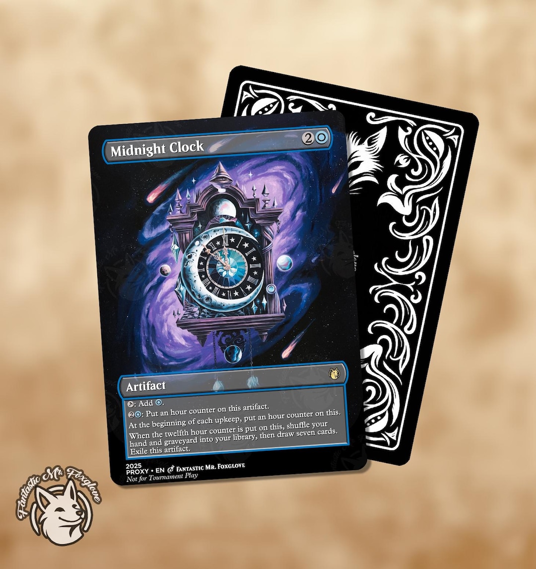 Midnight Clock | Proxy Card - Etsy