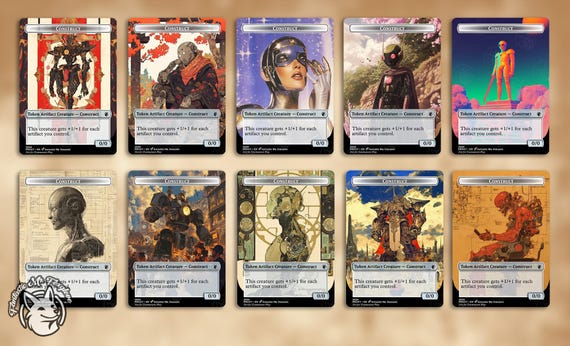 Construct Token | Proxy Cards — Perfect for Urza’s Saga, Urza Lord High, Karn Scion — 10 Arts to Choose From! (+ Servo Option)