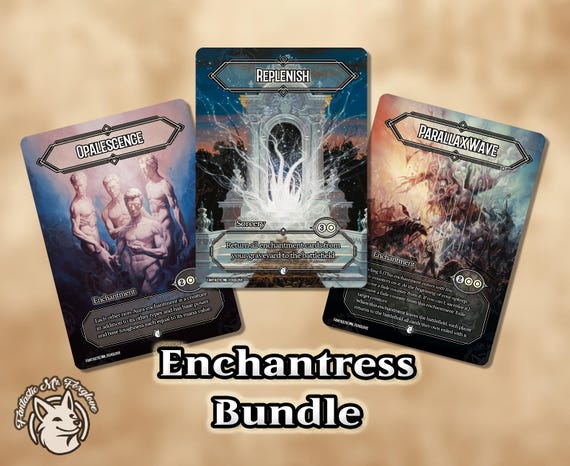 3 Enchantress Staples | Proxy Cards — Replenish, Parallax Wave, Opalescence — Great for Cube or Pre-Modern!