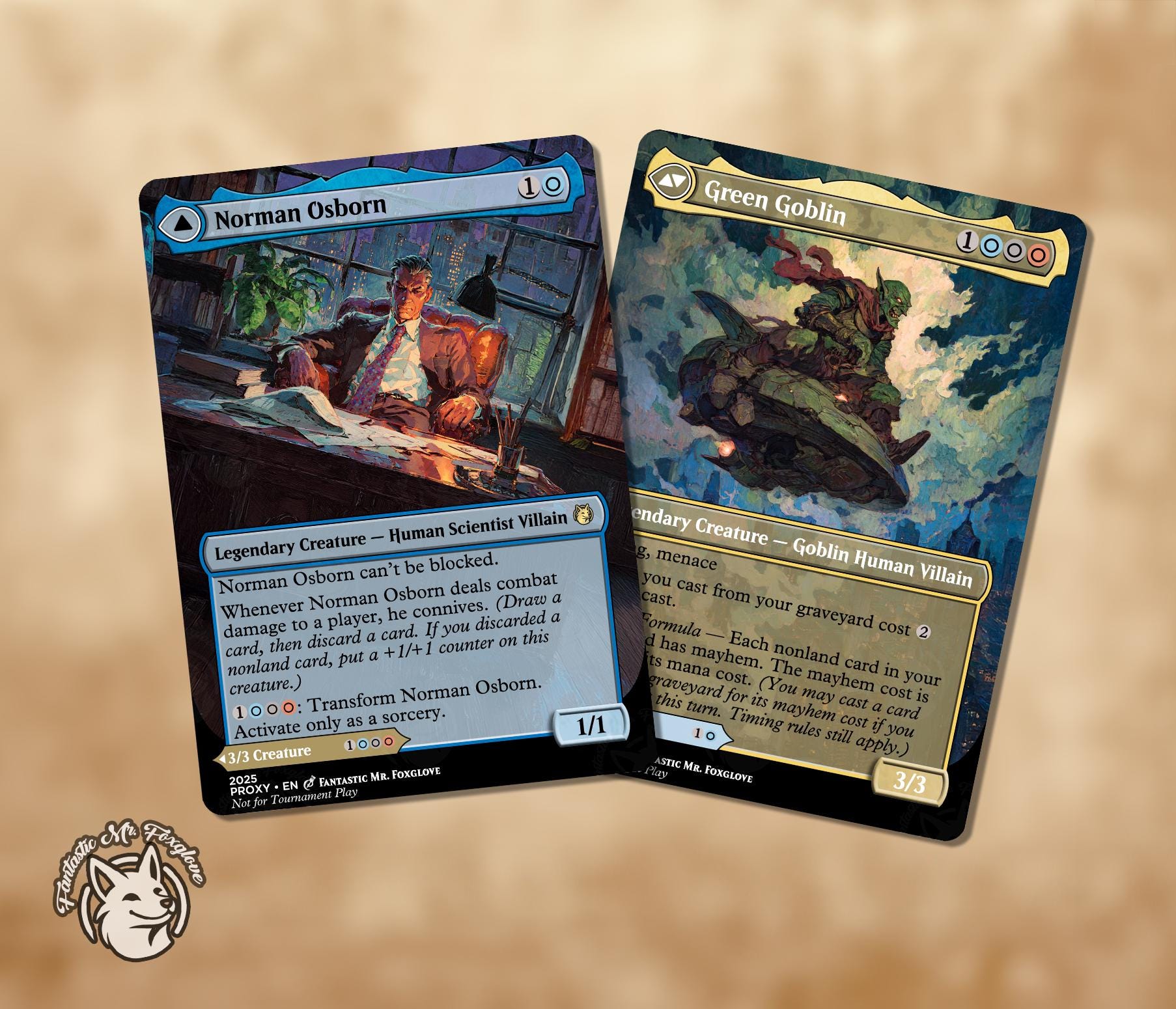 Norman Osborn // Green Goblin | Double-faced Proxy Card - Etsy