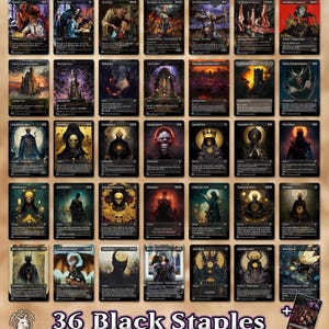 Black Staples | Up to 75 Proxy Cards! — Demonic, Grim, Vampiric Tutor, Sheoldred the Apocalypse, Bowmasters, Meathook, Coffers, more 36 Staples