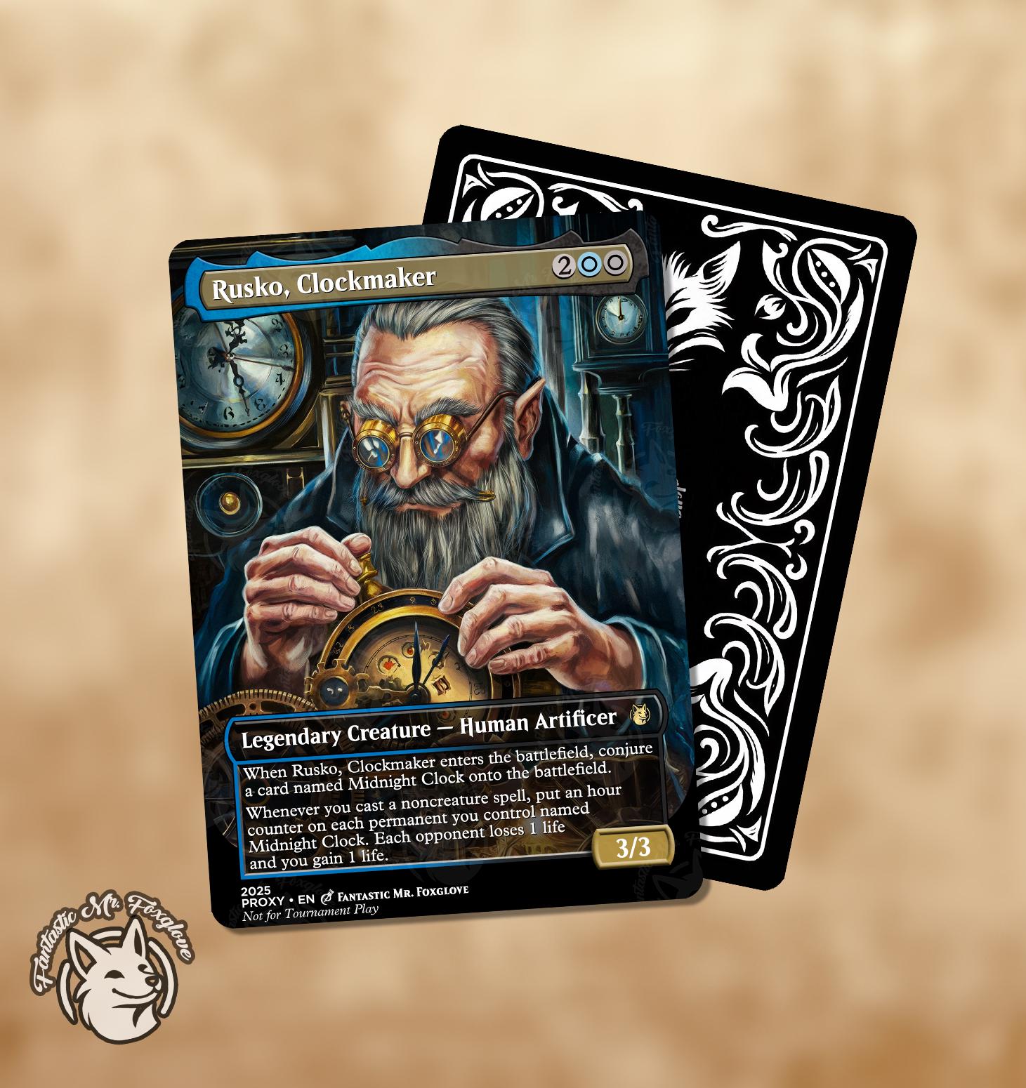 Rusko, Clockmaker & Midnight Clock | Proxy Cards — choose One or