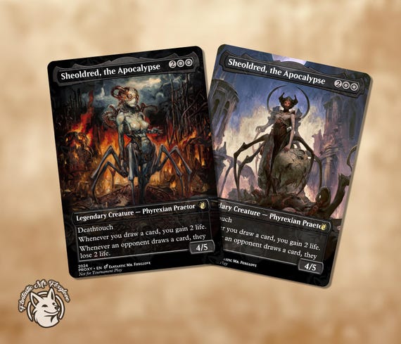 Sheoldred, the Apocalypse | Proxy Card — Choose Your Art!