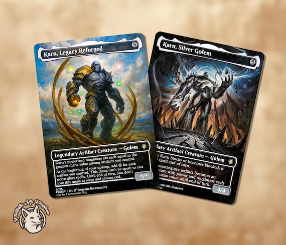 Karn, Legacy Reforged & Silver Golem | Proxy Cards - Etsy