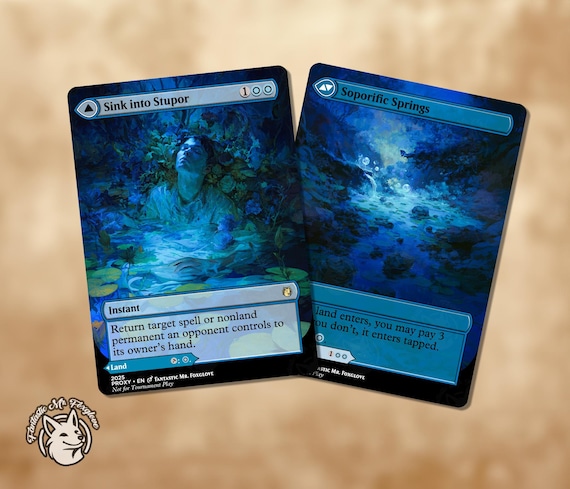 Sink Into Stupor // Soporific Springs | Double-faced Proxy Card - Etsy