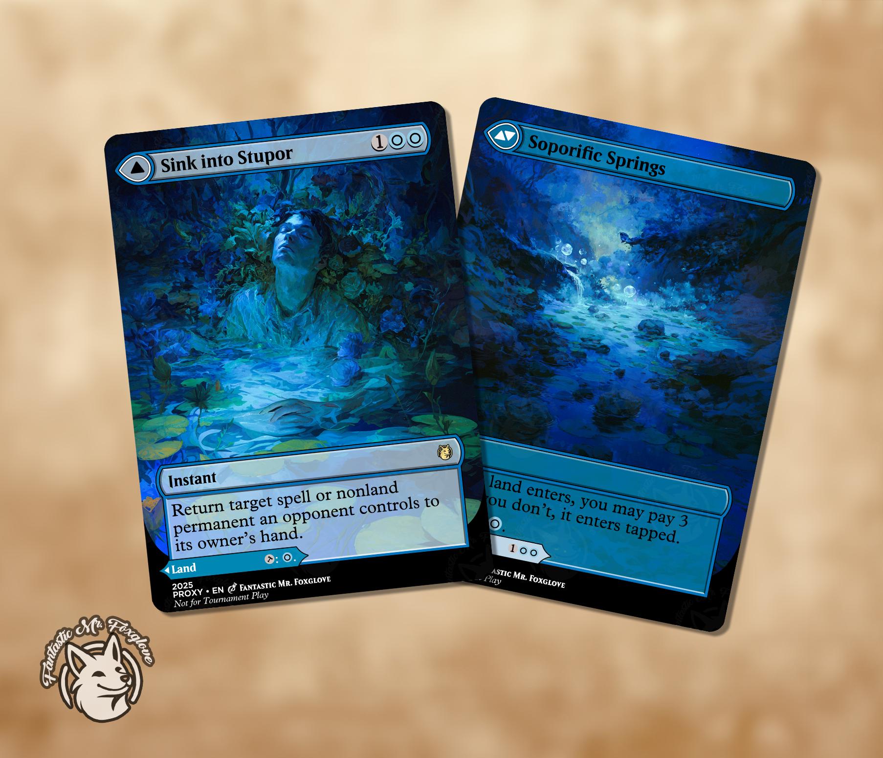 Sink Into Stupor // Soporific Springs | Double-faced Proxy Card - Etsy