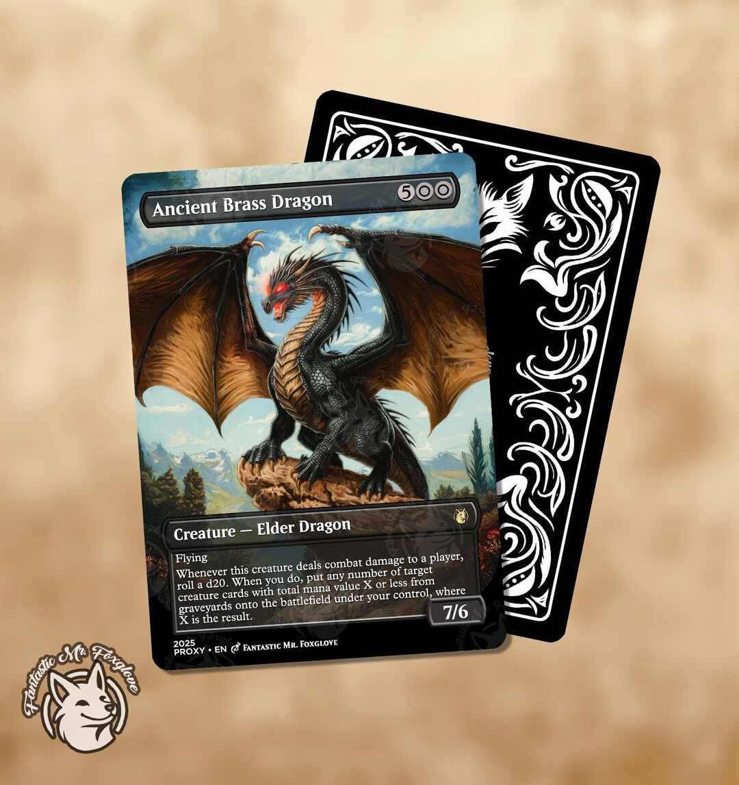 Ancient Brass Dragon | Proxy Card - Etsy