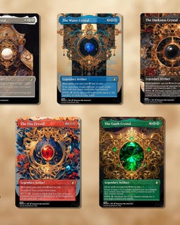 5 FF Crystals | Proxy Cards — the Water Crystal, Earth Crystal