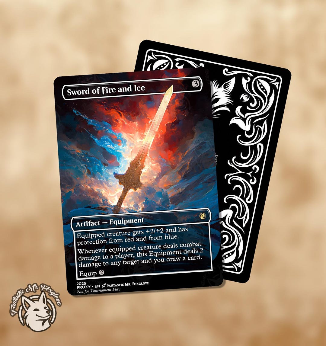 Sword of Fire and Ice | Proxy Card - Etsy