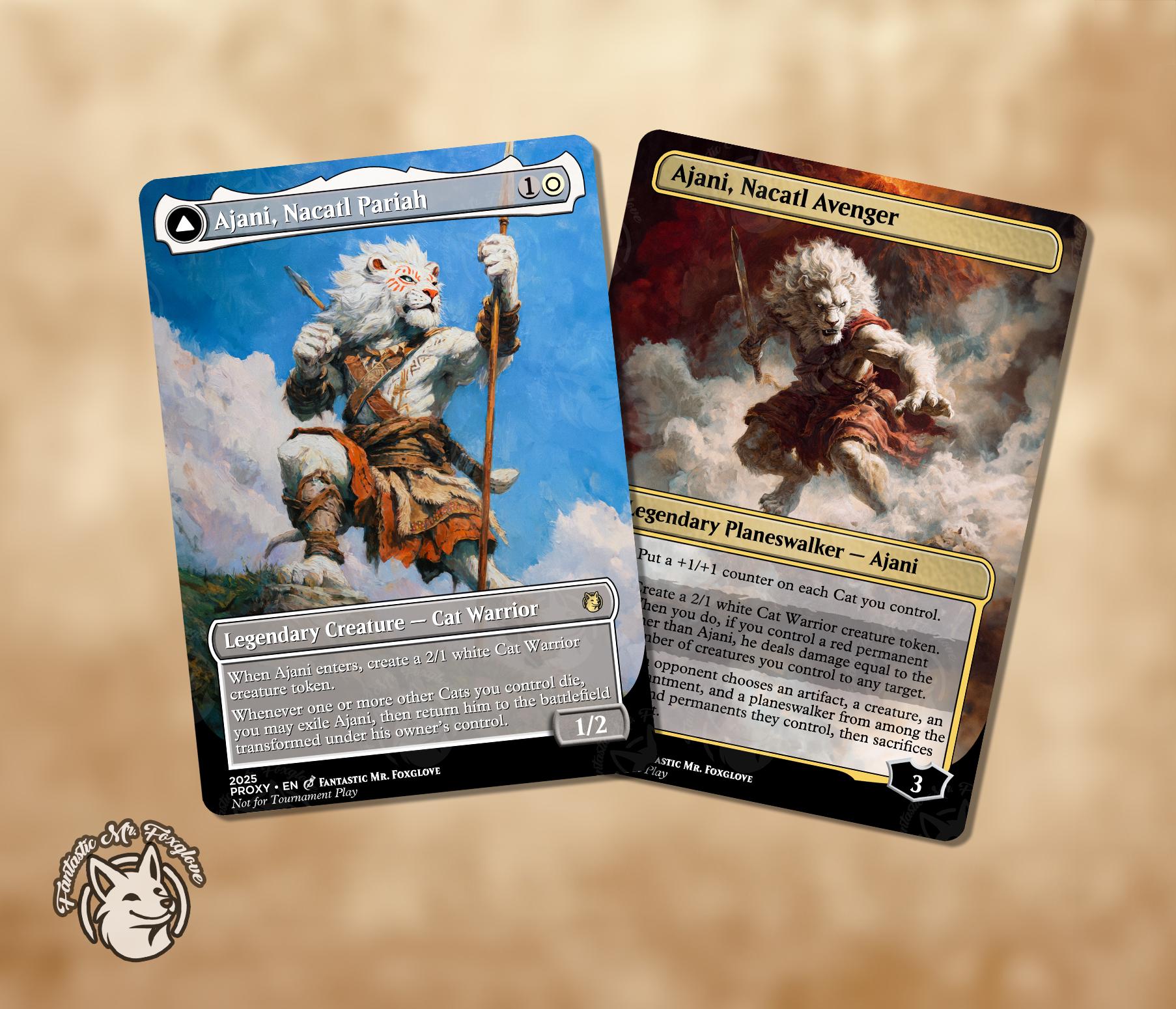 Ajani, Nacatl Pariah // Avenger | Double-faced Proxy Card - Etsy