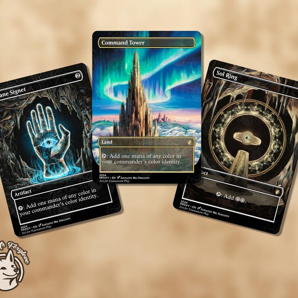 3 E.D.H. Essentials | Karty proxy — Cmd Tower, Sol Ring i Arcane Signet