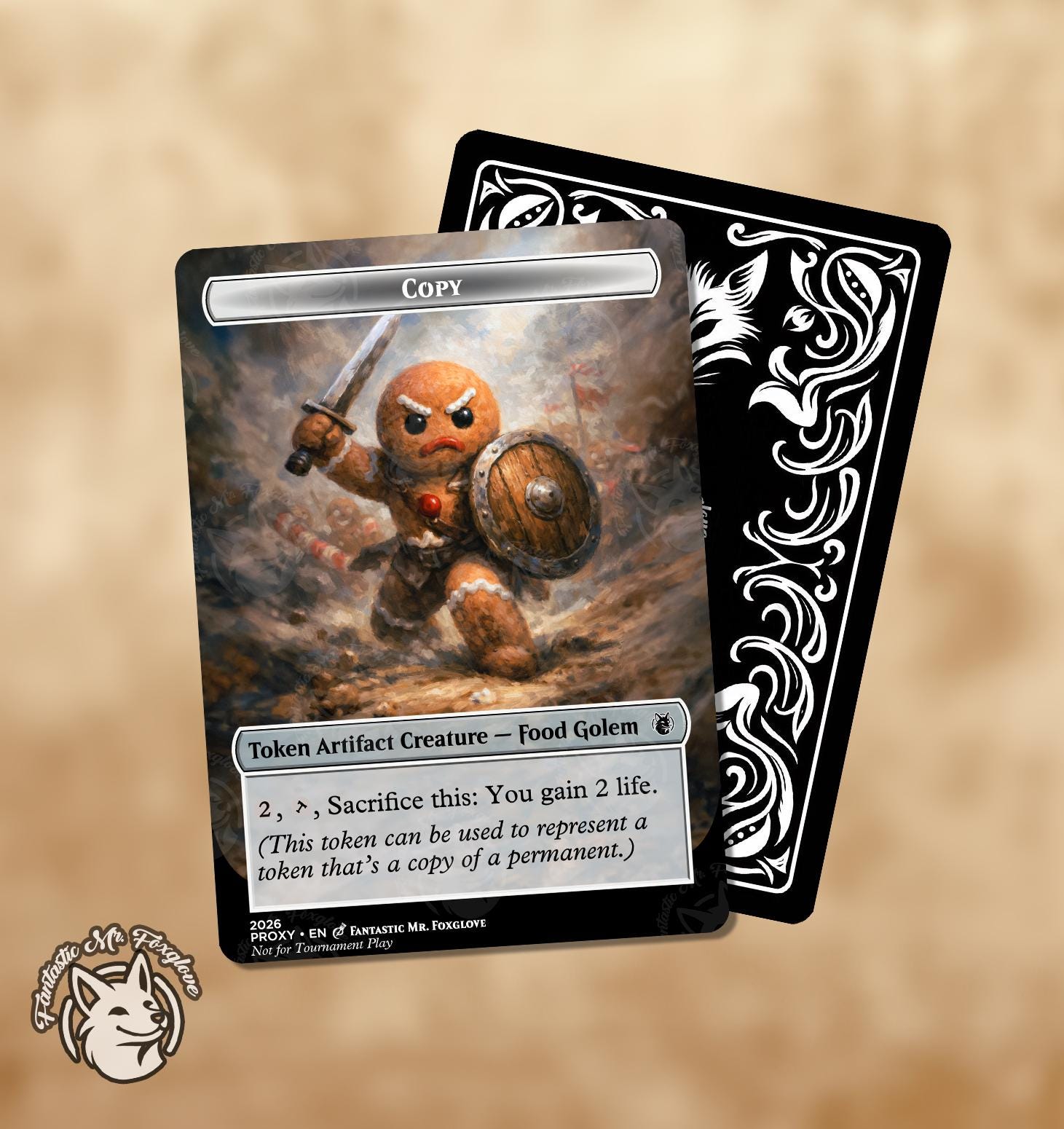 イルミナティカード　Eat the Rich Food Golem Copy Token | Proxy Card for Brenard Ginger Sculptor - Etsy