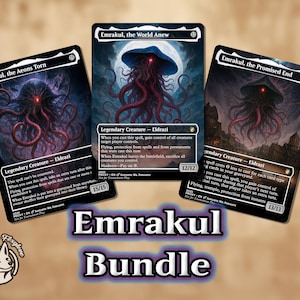 Paquete de 3 cartas de Emrakul / Proxy: Emrakul, los Eones Desgarrados, el Mundo Renovado, el Fin Prometido