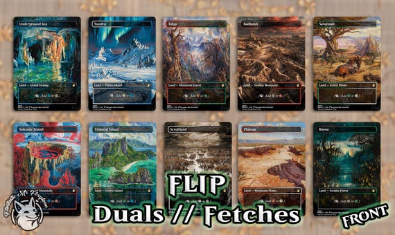 10 Dual // Fetch Lands | DOUBLE-FACED Proxy Cards