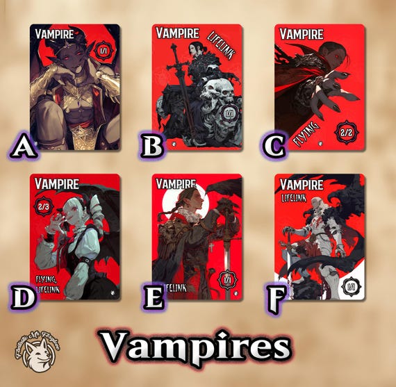 Vampire Token — Bold Modern Frame | Proxy Card (Choose Your Art and P/T!)
