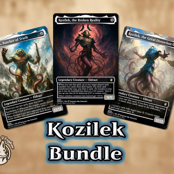 3 Kozilek Bundle | Proxy Cards — Kozilek Butcher of Truth, the Broken Reality, the Great Distortion