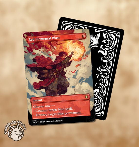 Red Elemental Blast & Pyroblast | Proxy Cards - Etsy