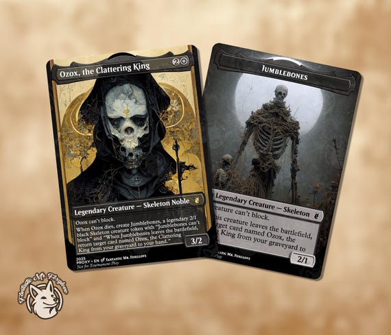 Ozox, the Clattering King & Jumblebones | Proxy Cards - Etsy