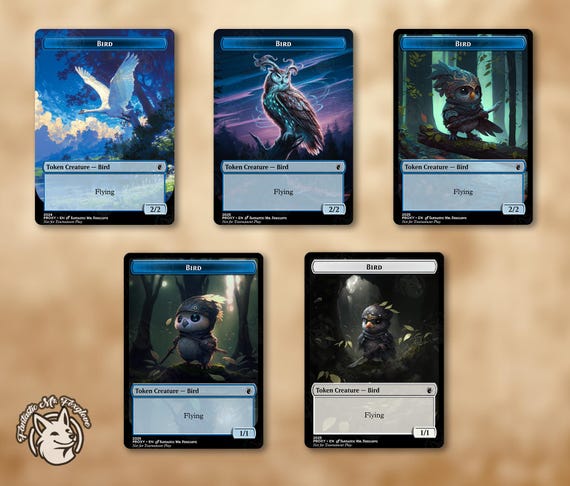 Bird Token (blue or White) | Proxy Card — great for Swan Song or