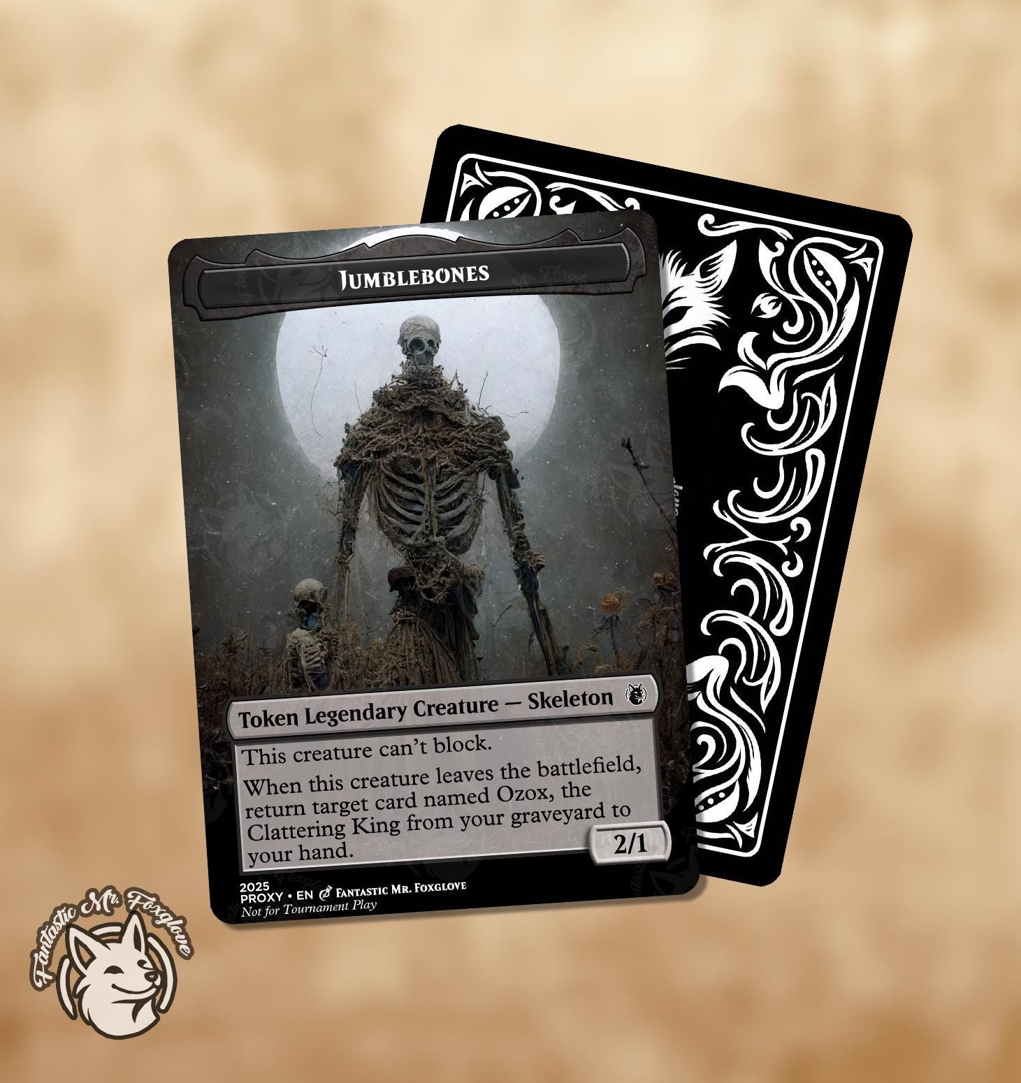 Ozox, the Clattering King & Jumblebones | Proxy Cards - Etsy