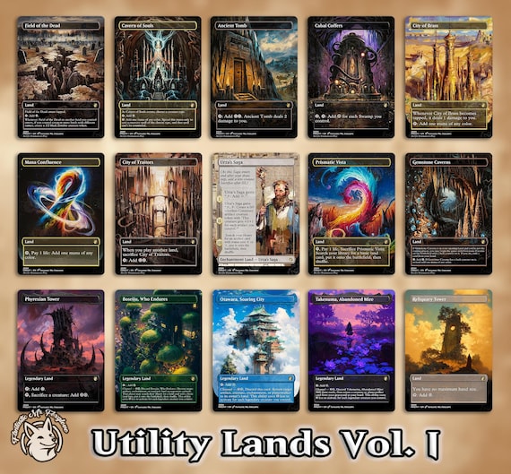 15+ Utility Lands | Proxy Cards — 2 Volumes! Buy Both for a Free Cmd Tower!—Tomb, Cradle, Coffers, Saga, City, Workshop, Bazaar, Academy