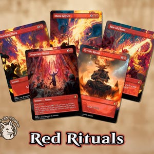 5 Red Rituals | Proxy Cards — Mana Geyser, Seething Song, Rite of Flame, Desperate Ritual, Pyretic Ritual