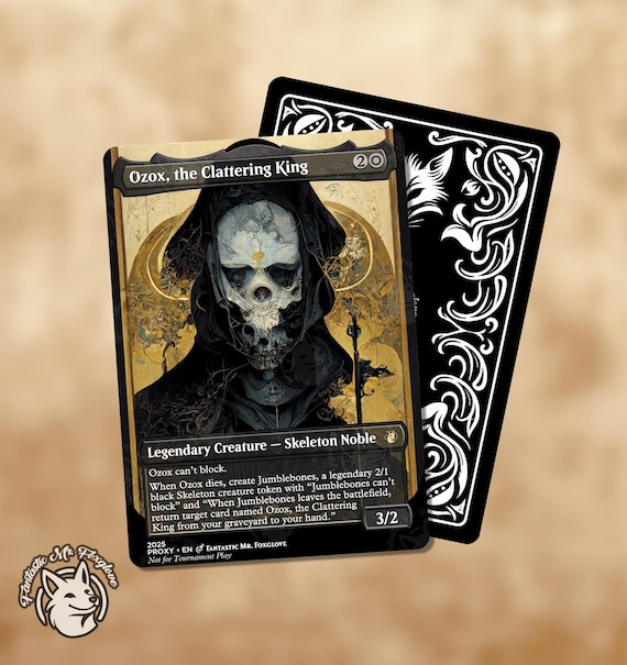 Ozox, the Clattering King & Jumblebones | Proxy Cards - Etsy