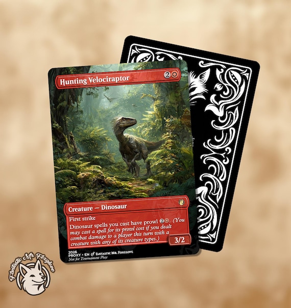 Hunting Velociraptor | Proxy Card - Etsy