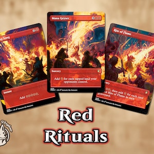 3 rituels rouges | Cartes proxy : geyser de mana, chant bouillonnant, rite de la flamme