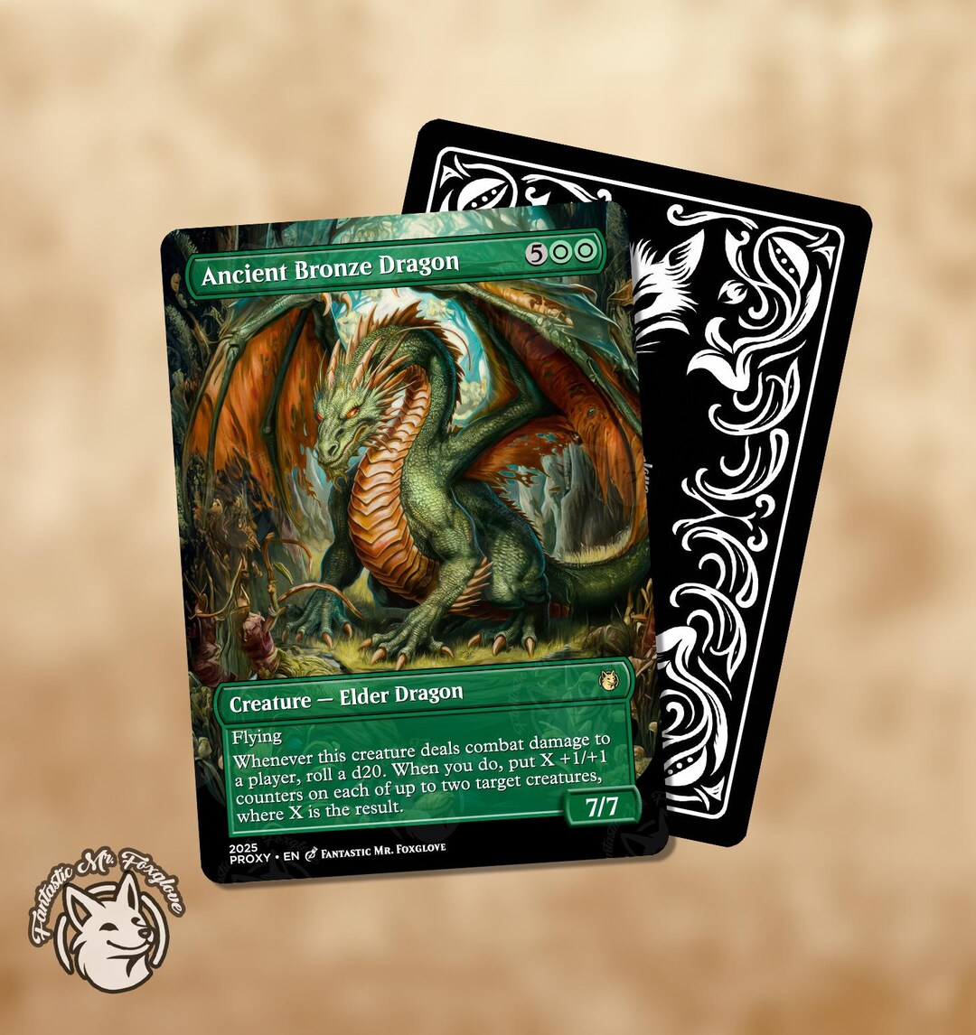 Ancient Bronze Dragon | Proxy Card - Etsy